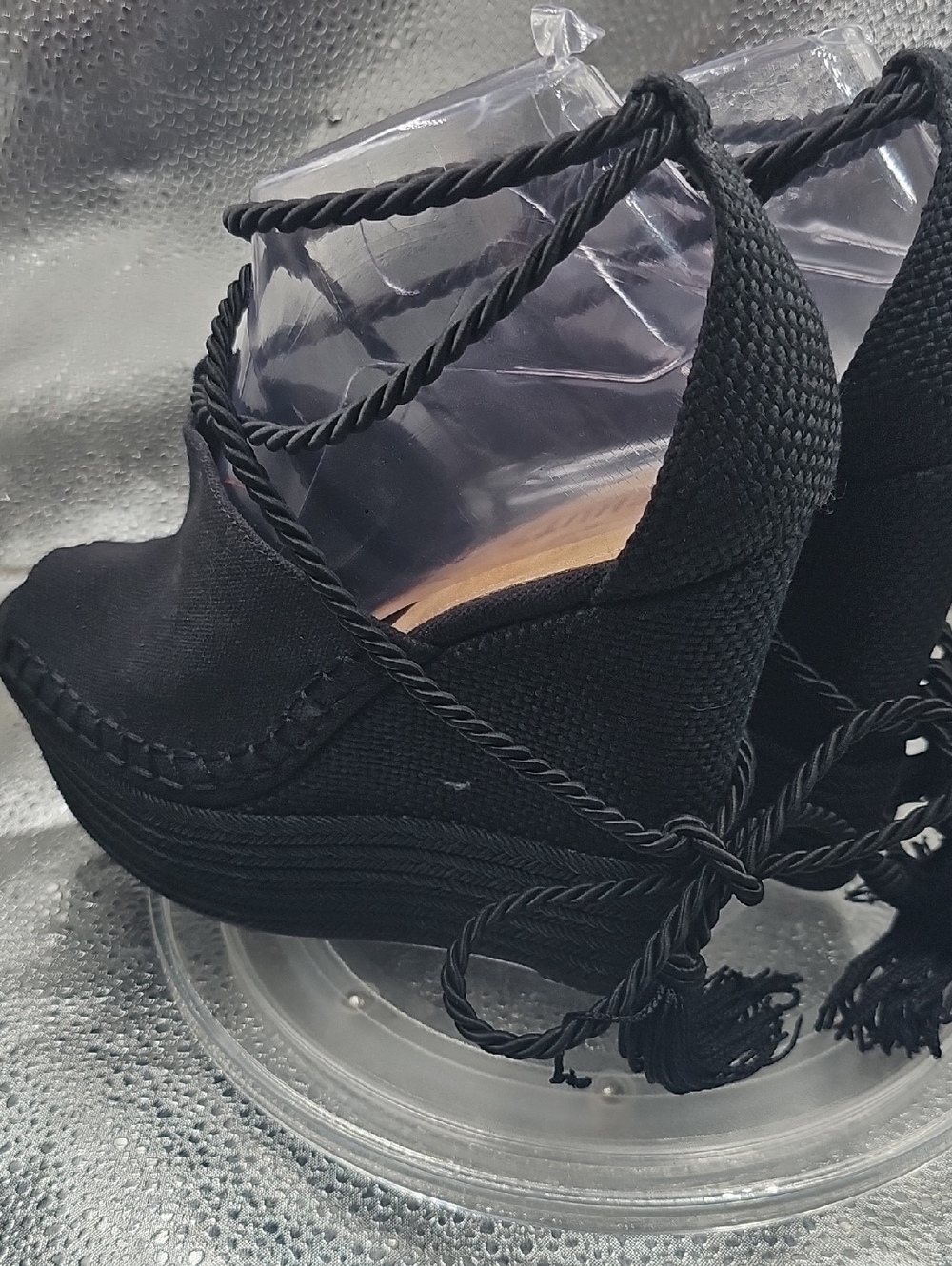 P Black SCHUTZ 5.5 Wedge Sz 8B - Picture 4 of 7